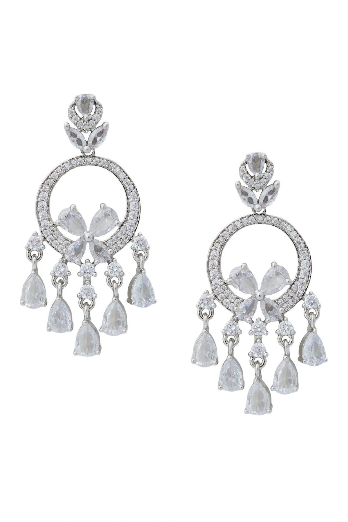White American Diamond Earrings 