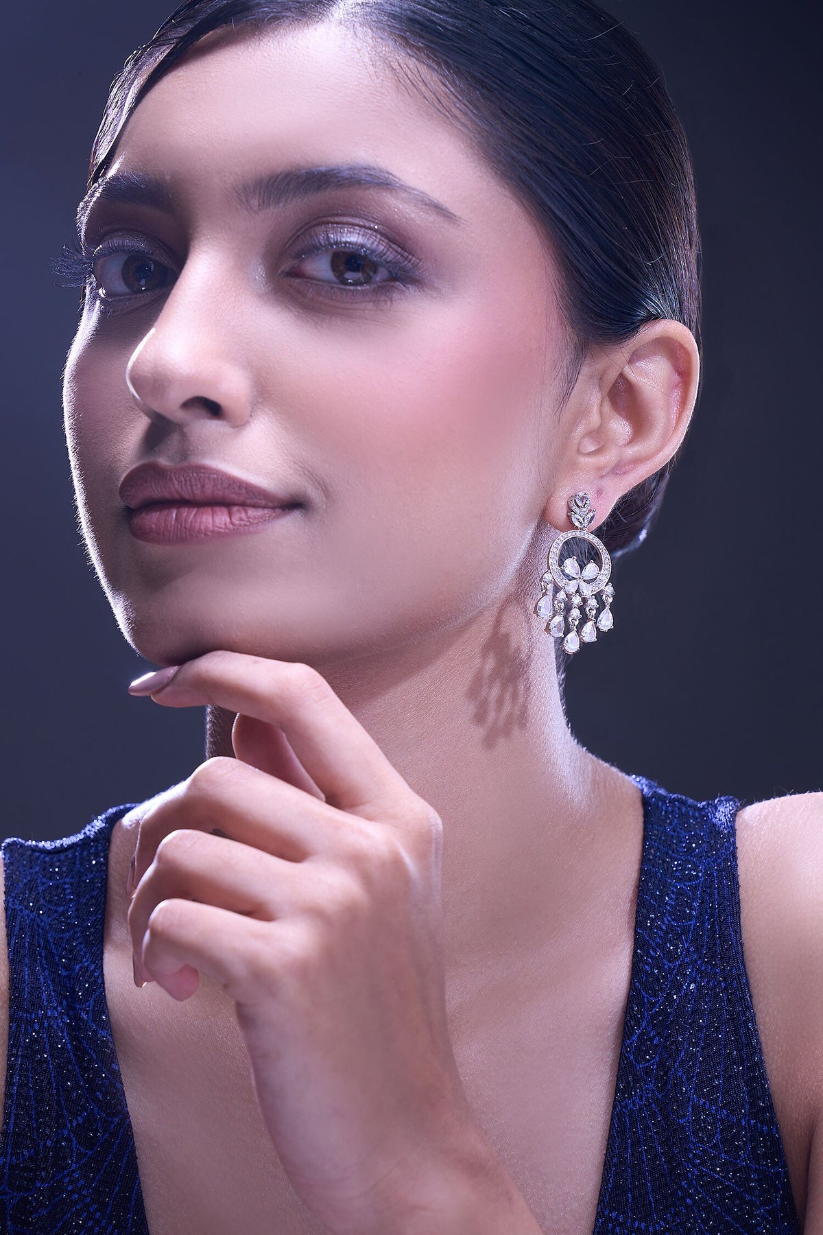 White American Diamond Earrings 