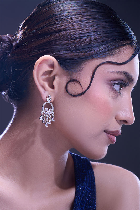 White American Diamond Earrings 