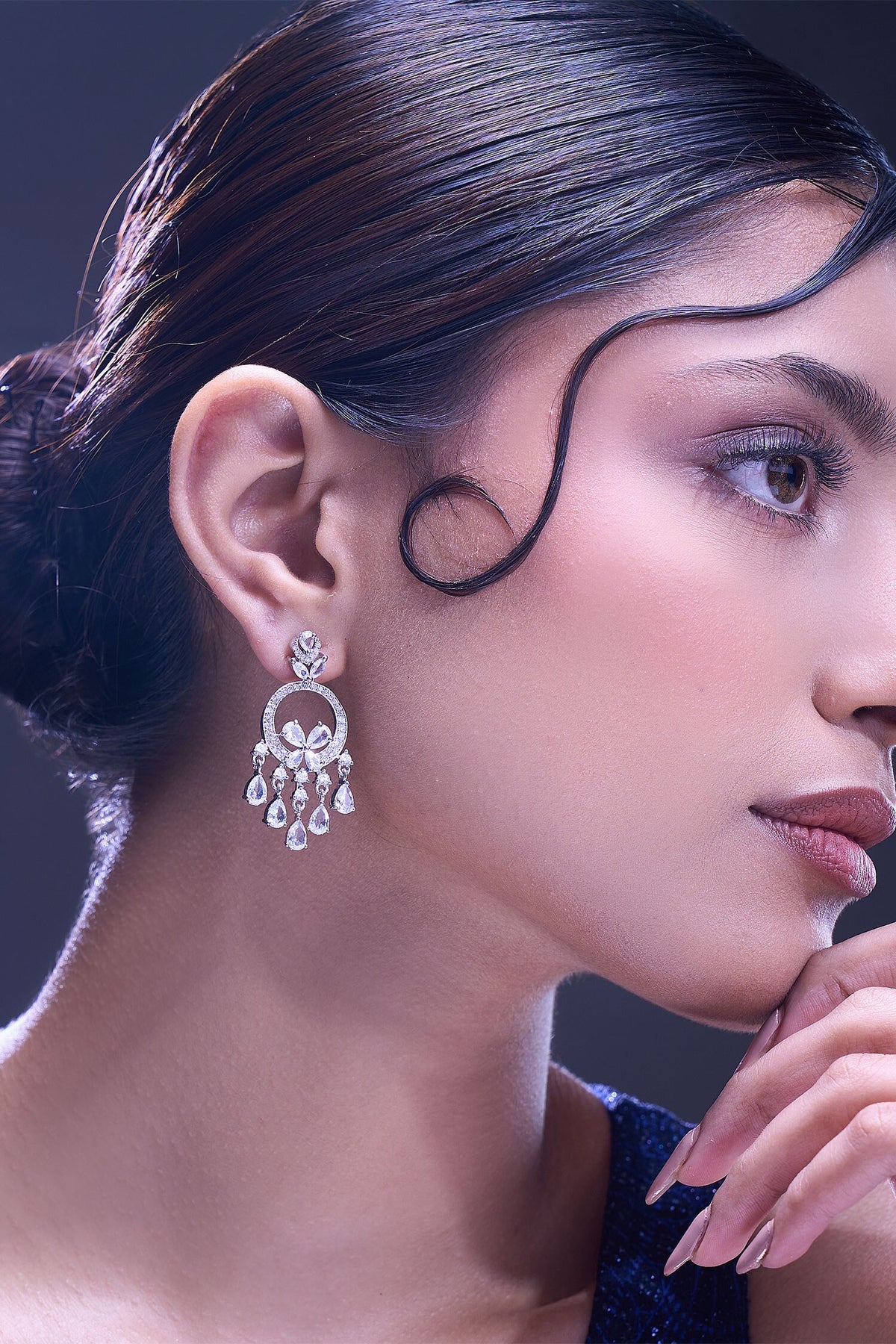 White American Diamond Earrings 