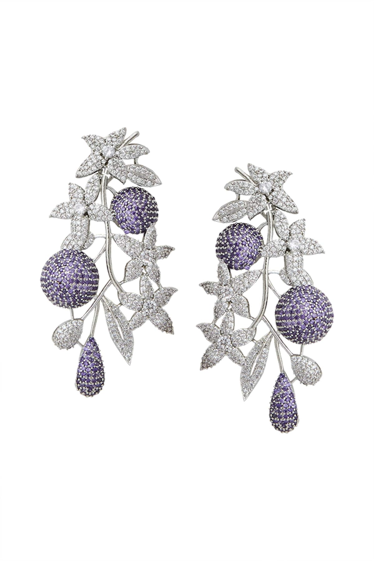 Violet American Diamond Earrings 