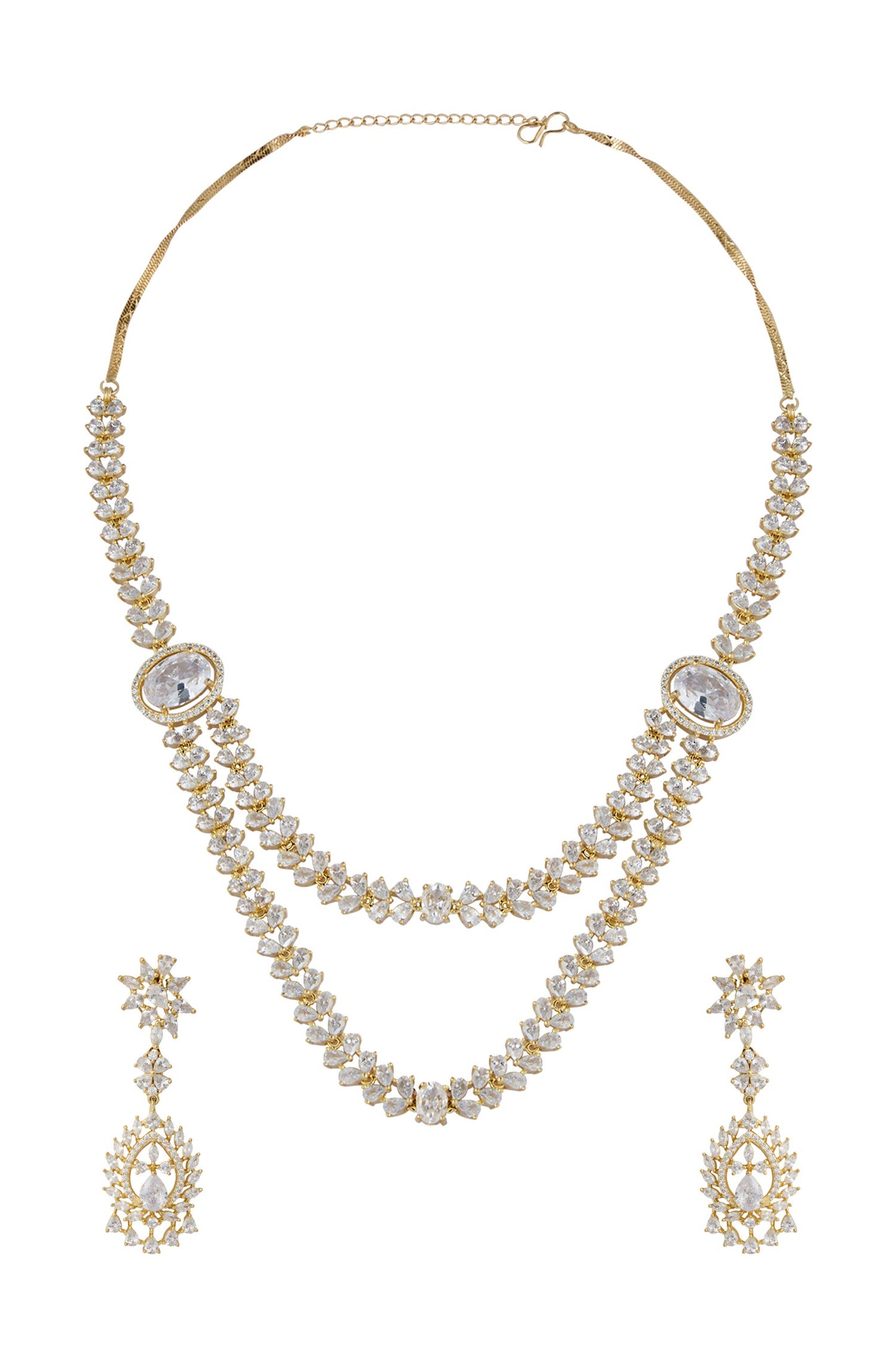 White American Diamond Jewelry Set 