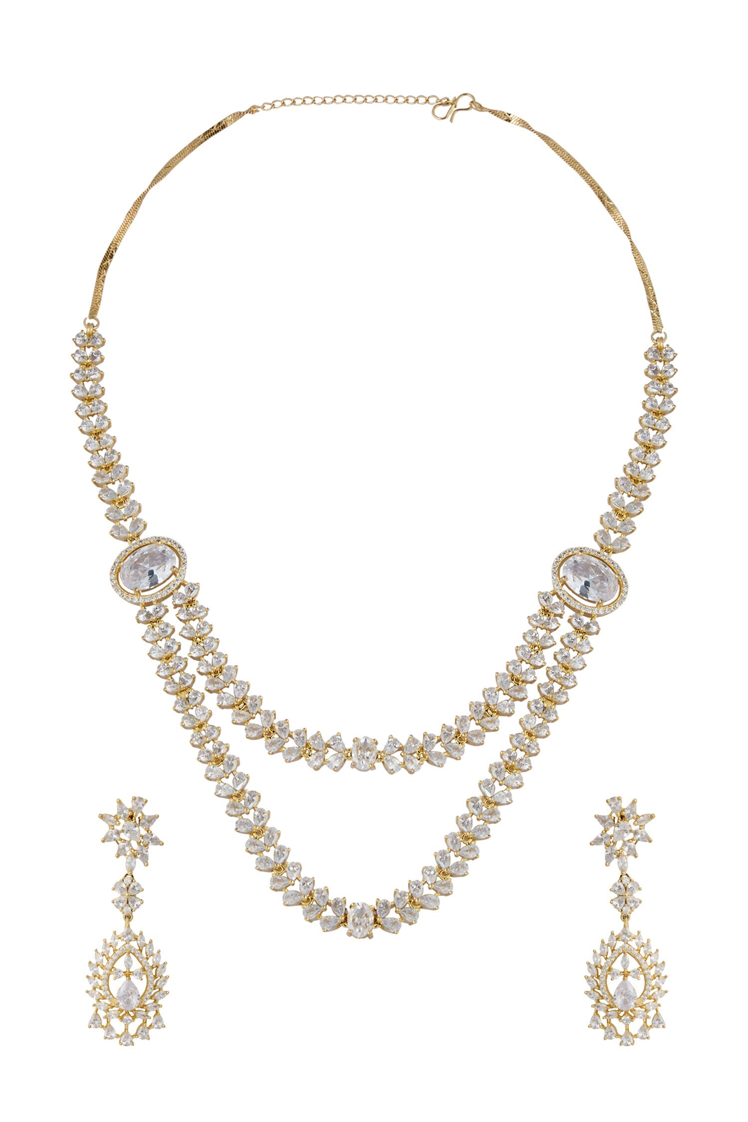 White American Diamond Jewelry Set 
