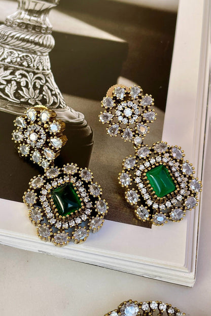 Designer Green Necklace & Earring Set 