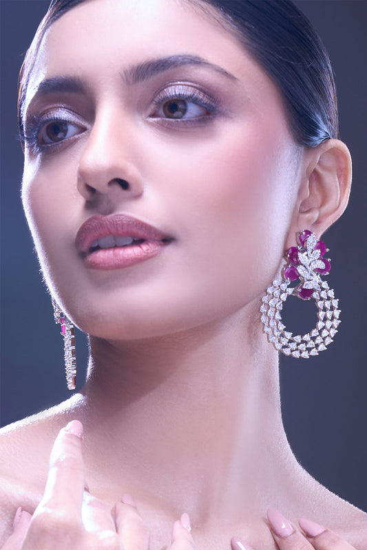 Ruby American Diamond Earrings 