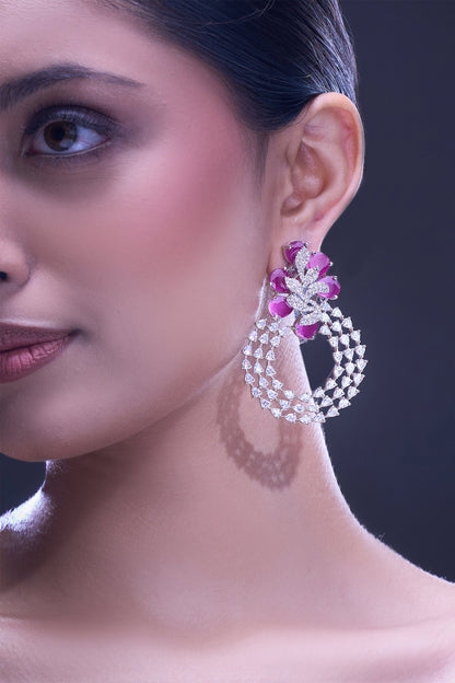 Ruby American Diamond Earrings 