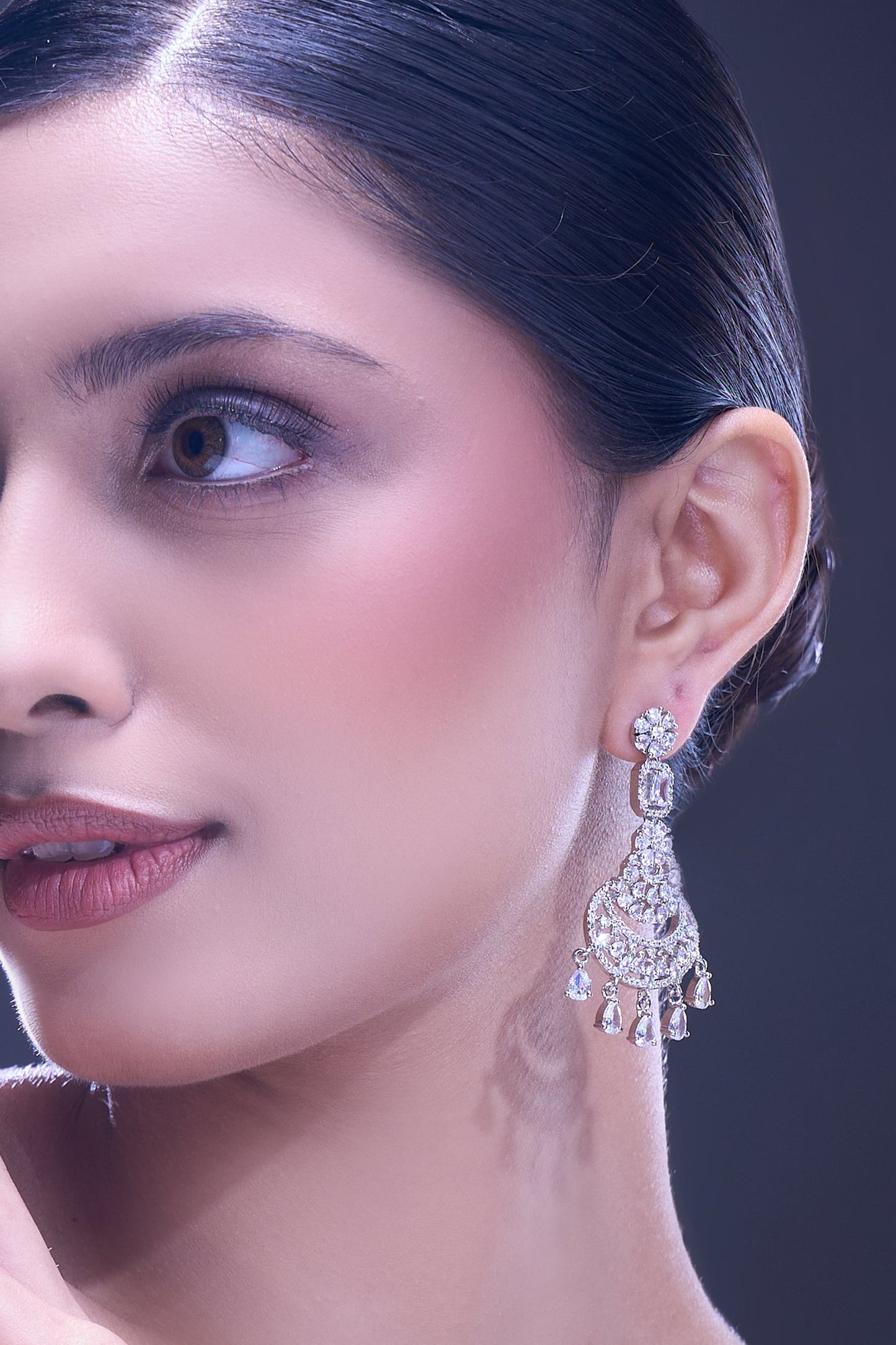 White American Diamond Earrings 