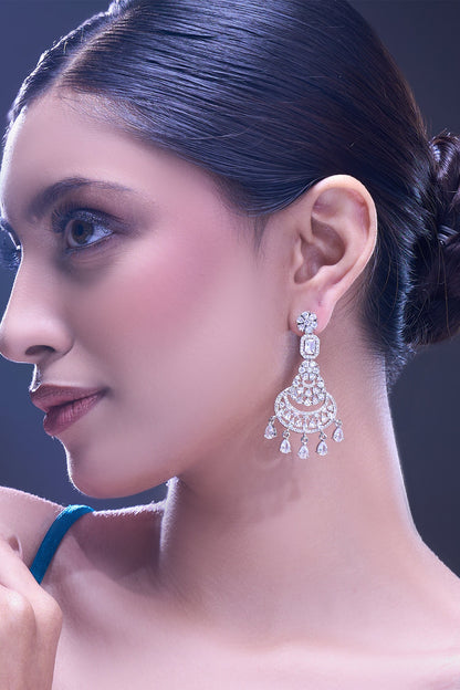 White American Diamond Earrings 