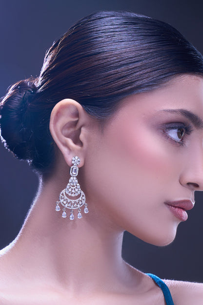 White American Diamond Earrings 
