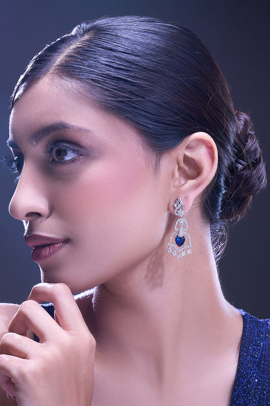 Blue American Diamond Earrings 