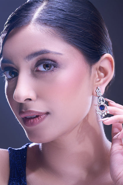 Blue American Diamond Earrings 