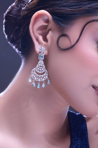 Aqua American Diamond Earrings 