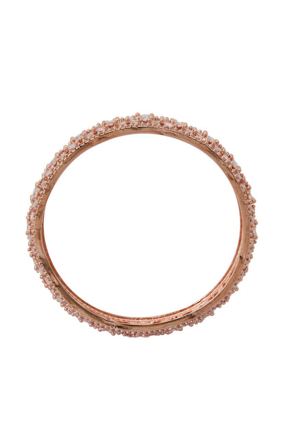 Rose Gold American Diamond Bangles Set 