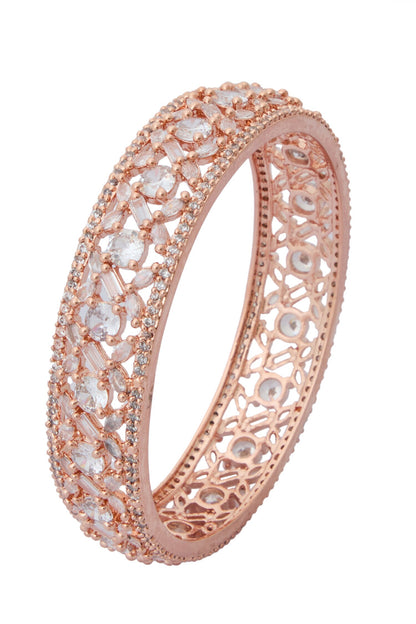 Rose Gold American Diamond Bangles Set 