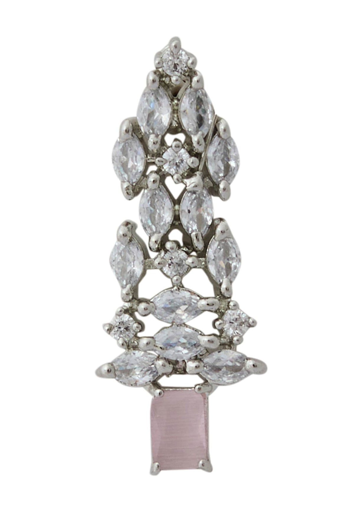 Pink American Diamond Necklace & Earrings Set 