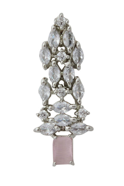 Pink American Diamond Necklace & Earrings Set 