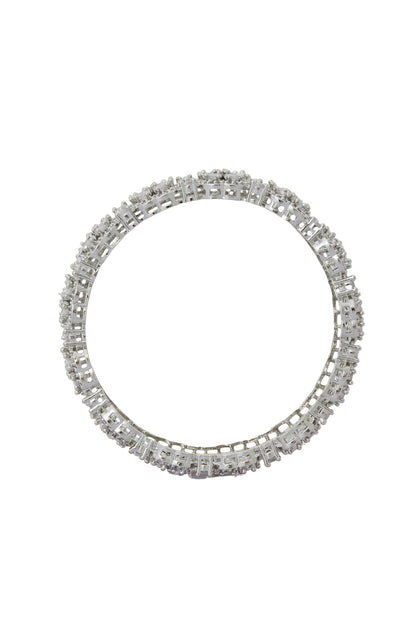 Silver American Diamond Bangles Set 