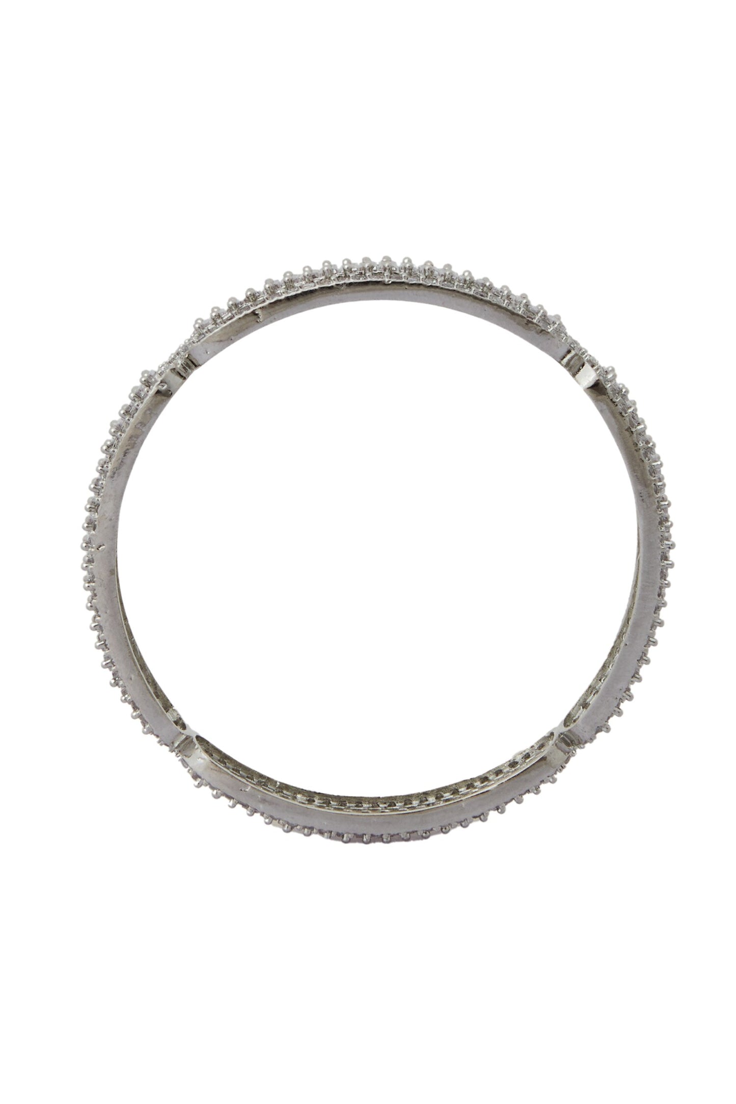 Silver American Diamond Bangles Set 