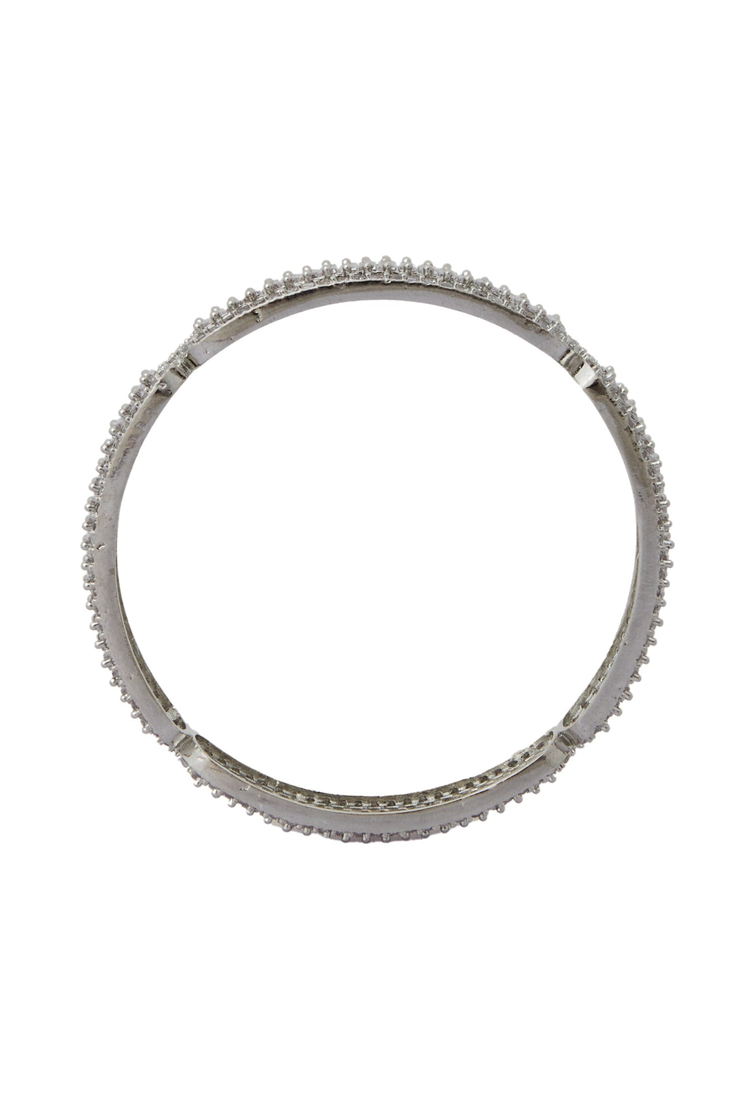 Silver American Diamond Bangles Set 