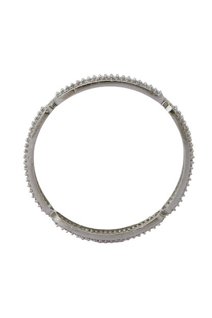 Silver American Diamond Bangles Set 