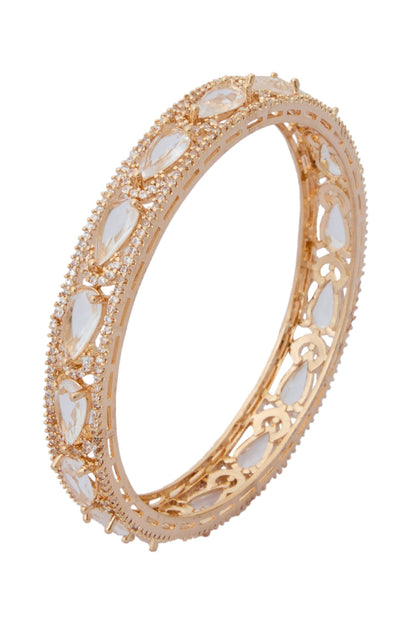 Gold & White American Diamond Bangles 