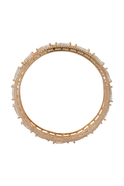 Gold & White American Diamond Bangles 