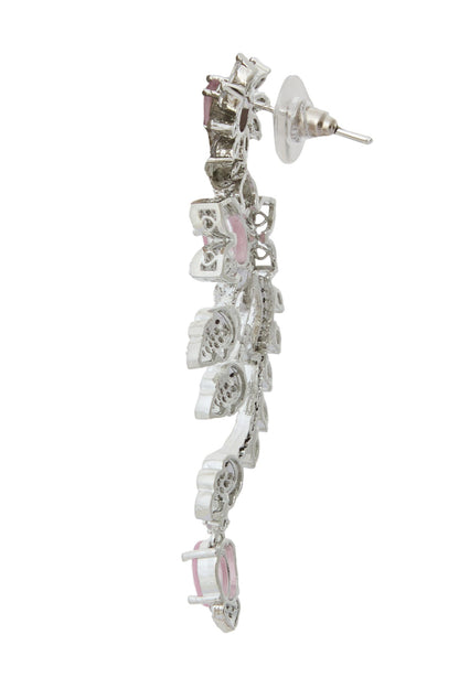 Pink American Diamond Earrings 