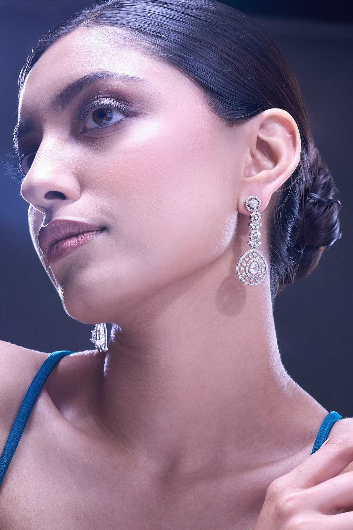 White American Diamond Earrings 