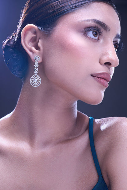 White American Diamond Earrings 