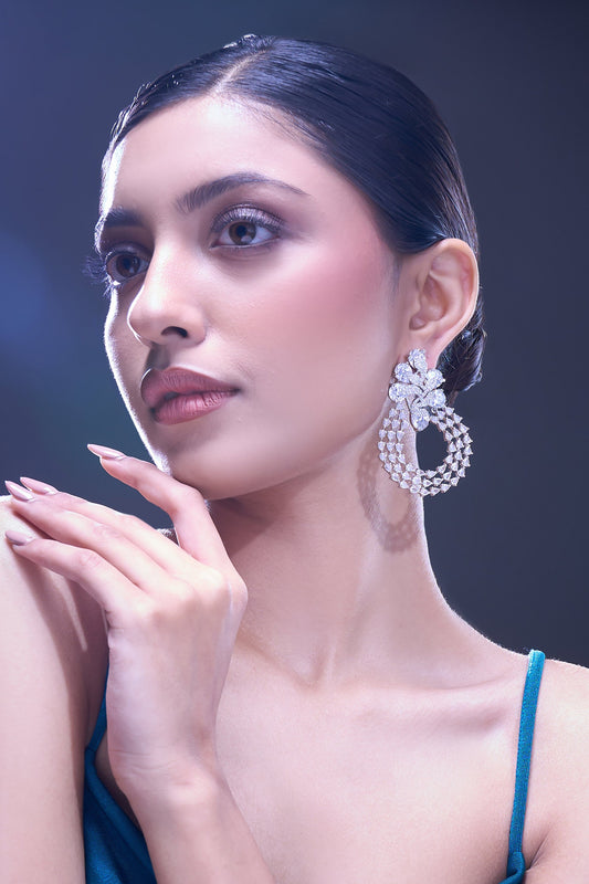 White American Diamond Earrings 