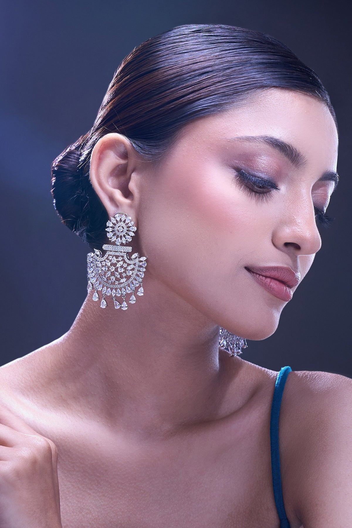 White American Diamond Earrings 