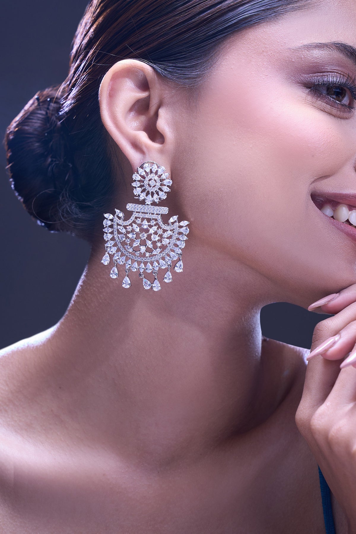 White American Diamond Earrings 