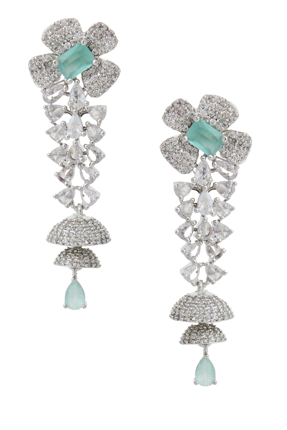Aqua American Diamond Earrings 