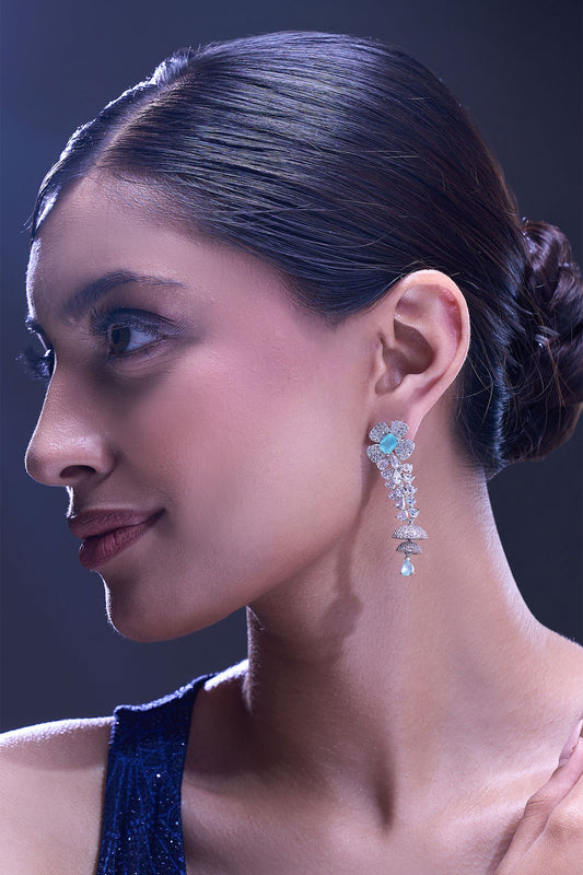 Aqua American Diamond Earrings 