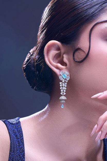 Aqua American Diamond Earrings 