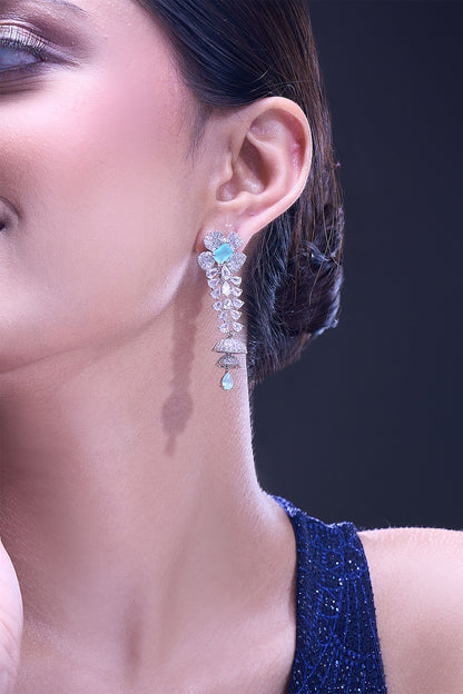 Aqua American Diamond Earrings 