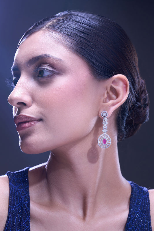 Ruby American Diamond Earrings 