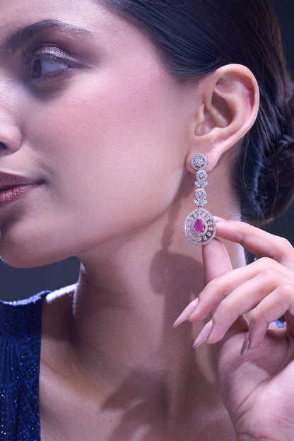 Ruby American Diamond Earrings 