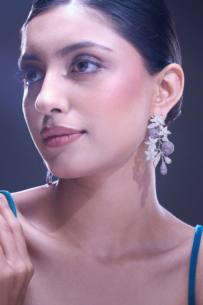Violet American Diamond Earrings 