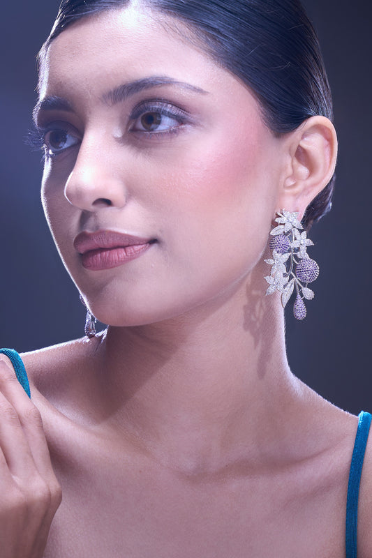 Violet American Diamond Earrings 