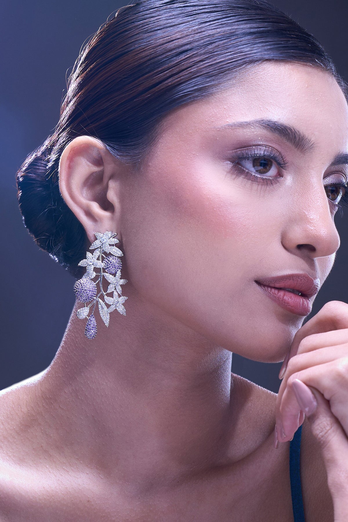 Violet American Diamond Earrings 