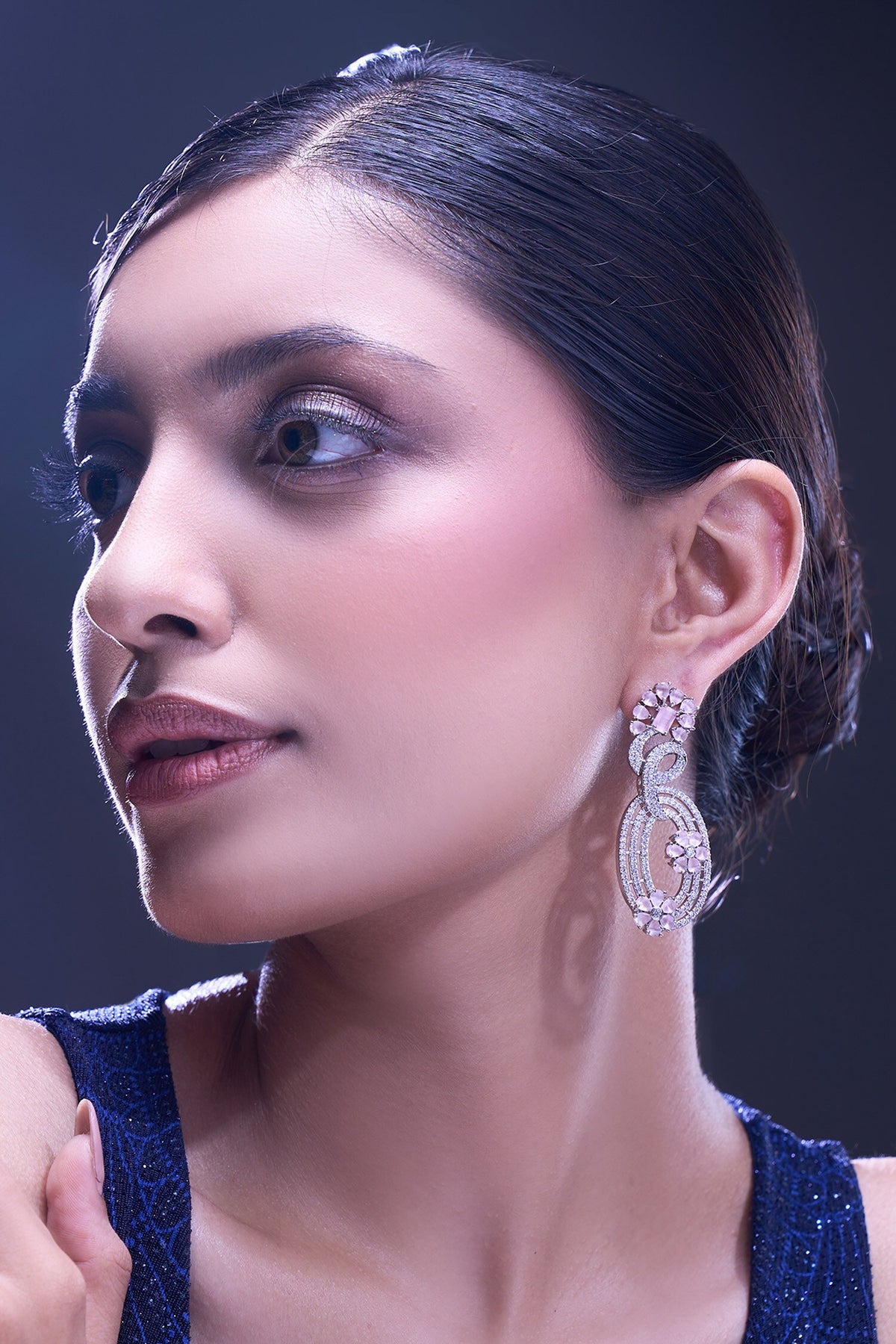 Pink American Diamond Earrings 