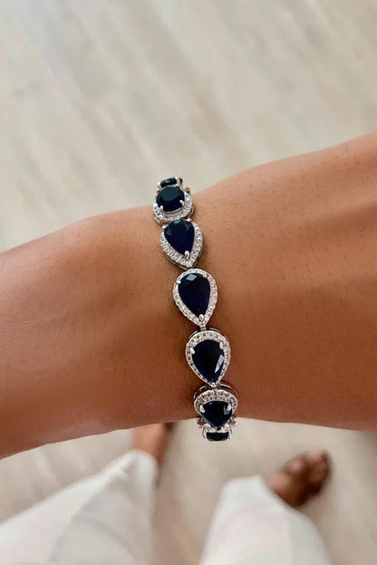 Sapphire Stone Infinity Necklace Set 