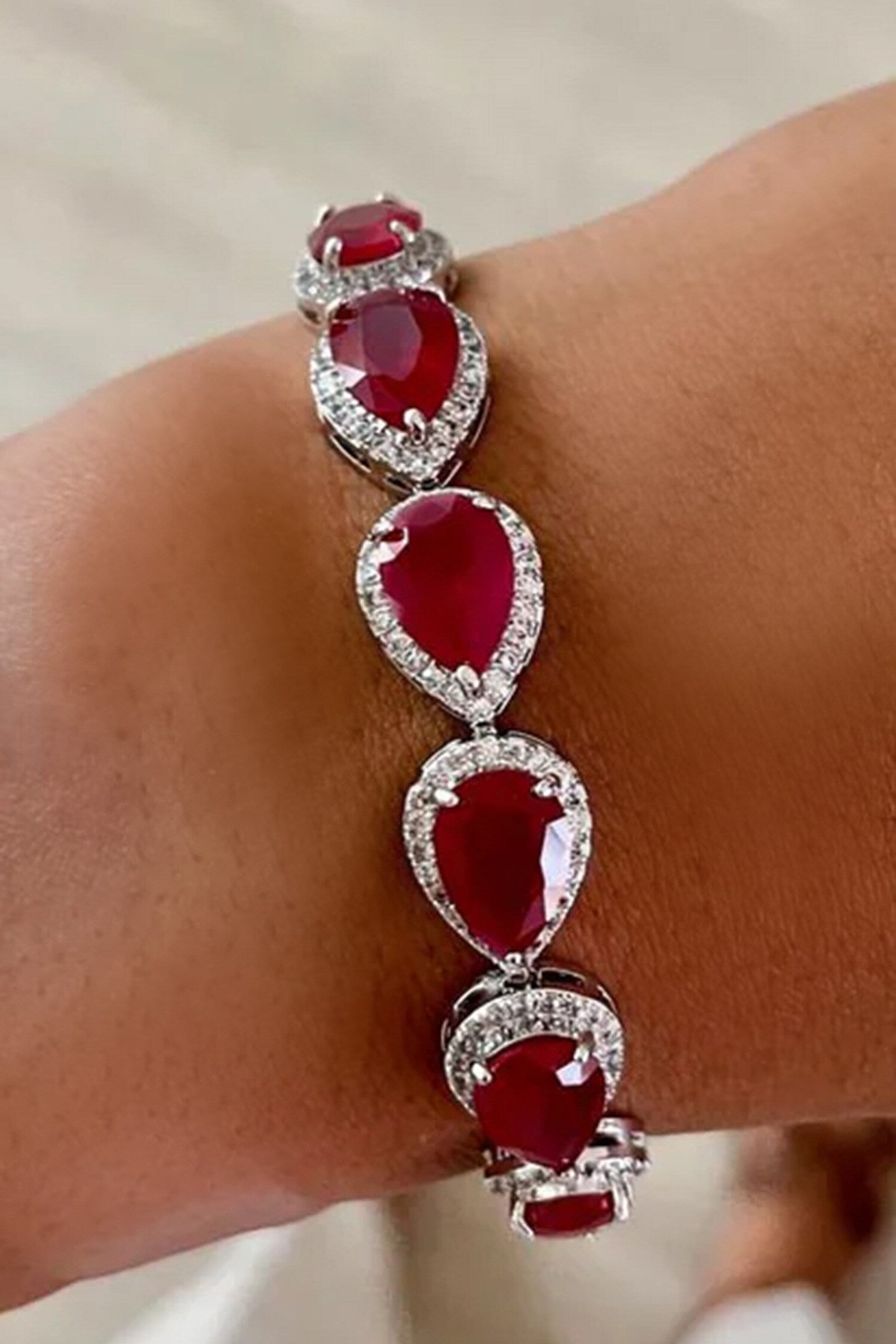 Ruby Infinity Necklace Set 