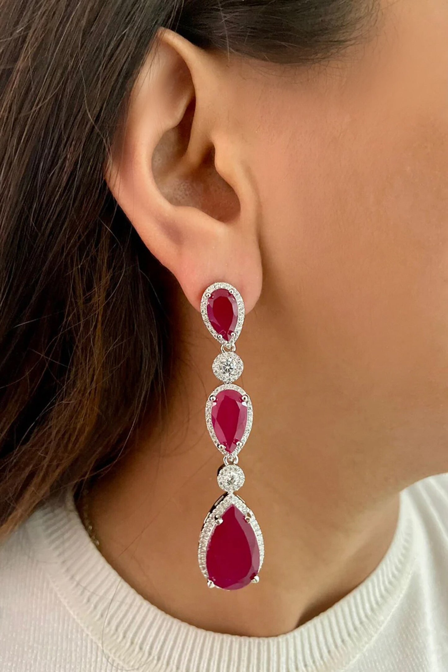 Ruby Infinity Necklace Set 
