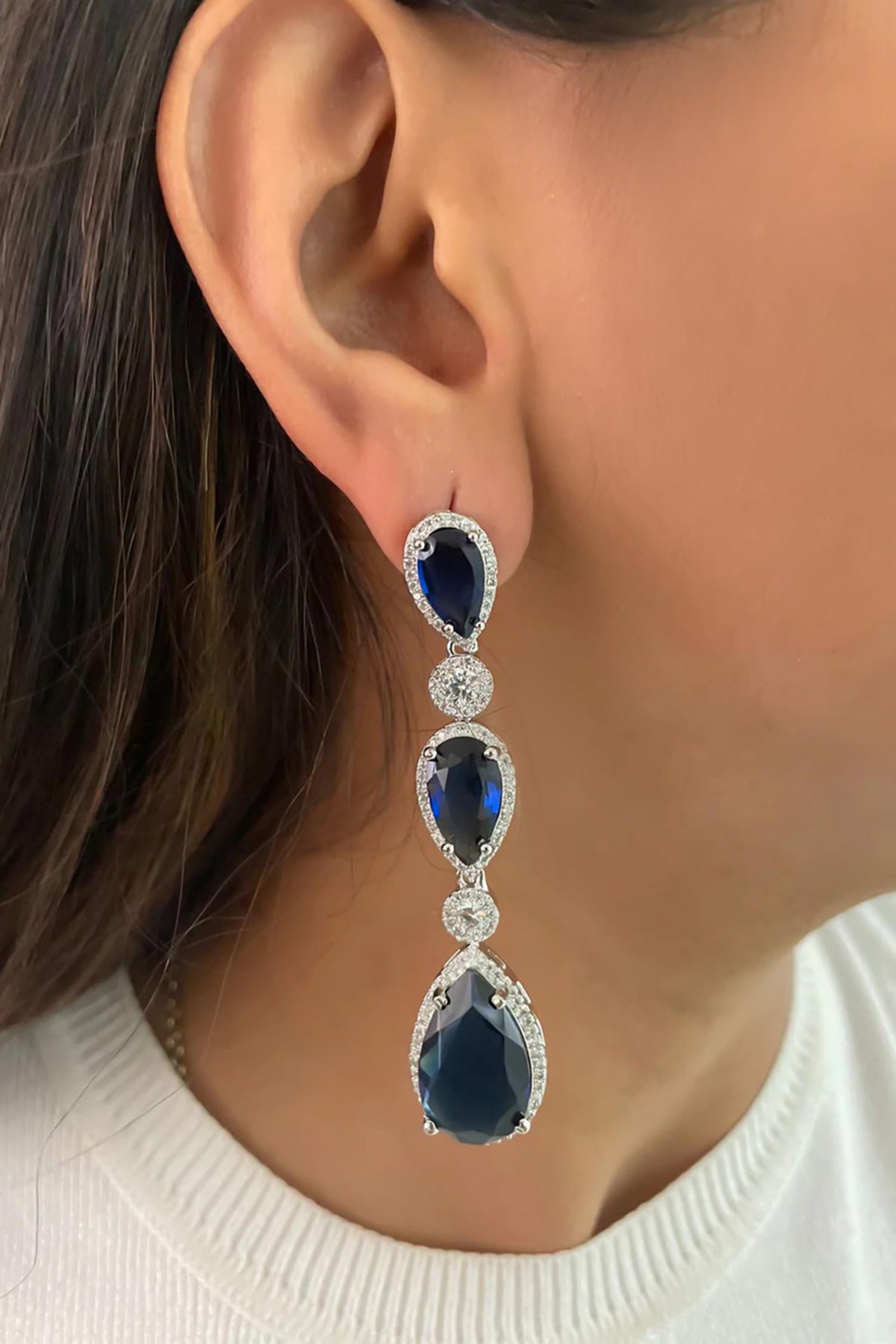 Sapphire Infinity Necklace Set 