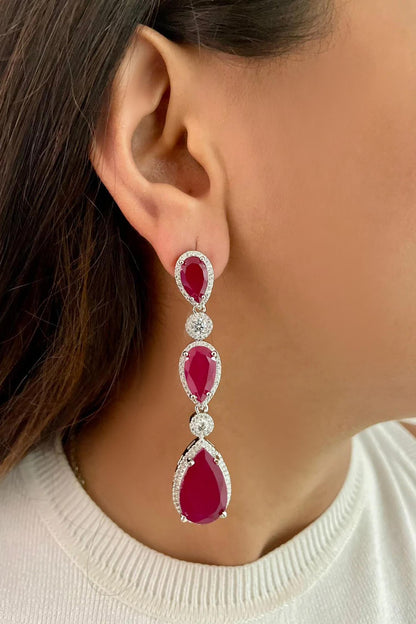 Sirsa Ruby Diamond Infinity Necklace Set 