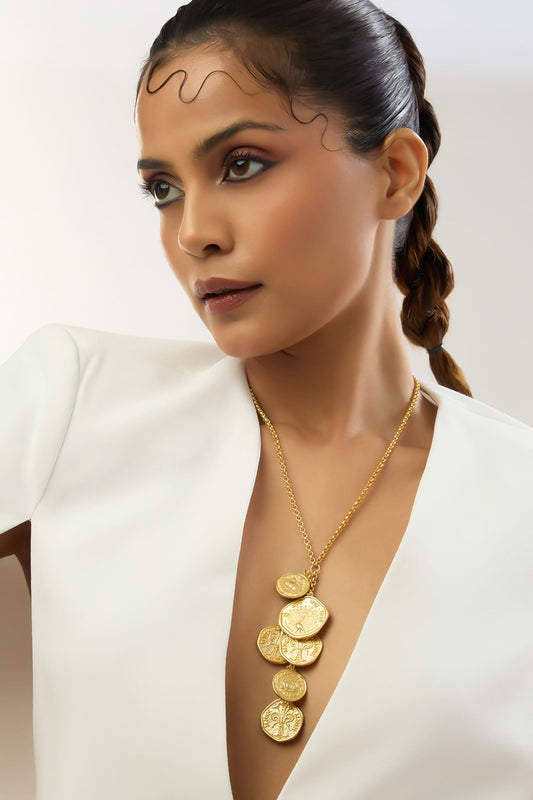 Mor Kamal Long Chain Necklace 