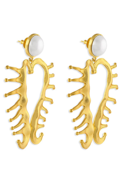 Amour Heart Pearl Earrings 