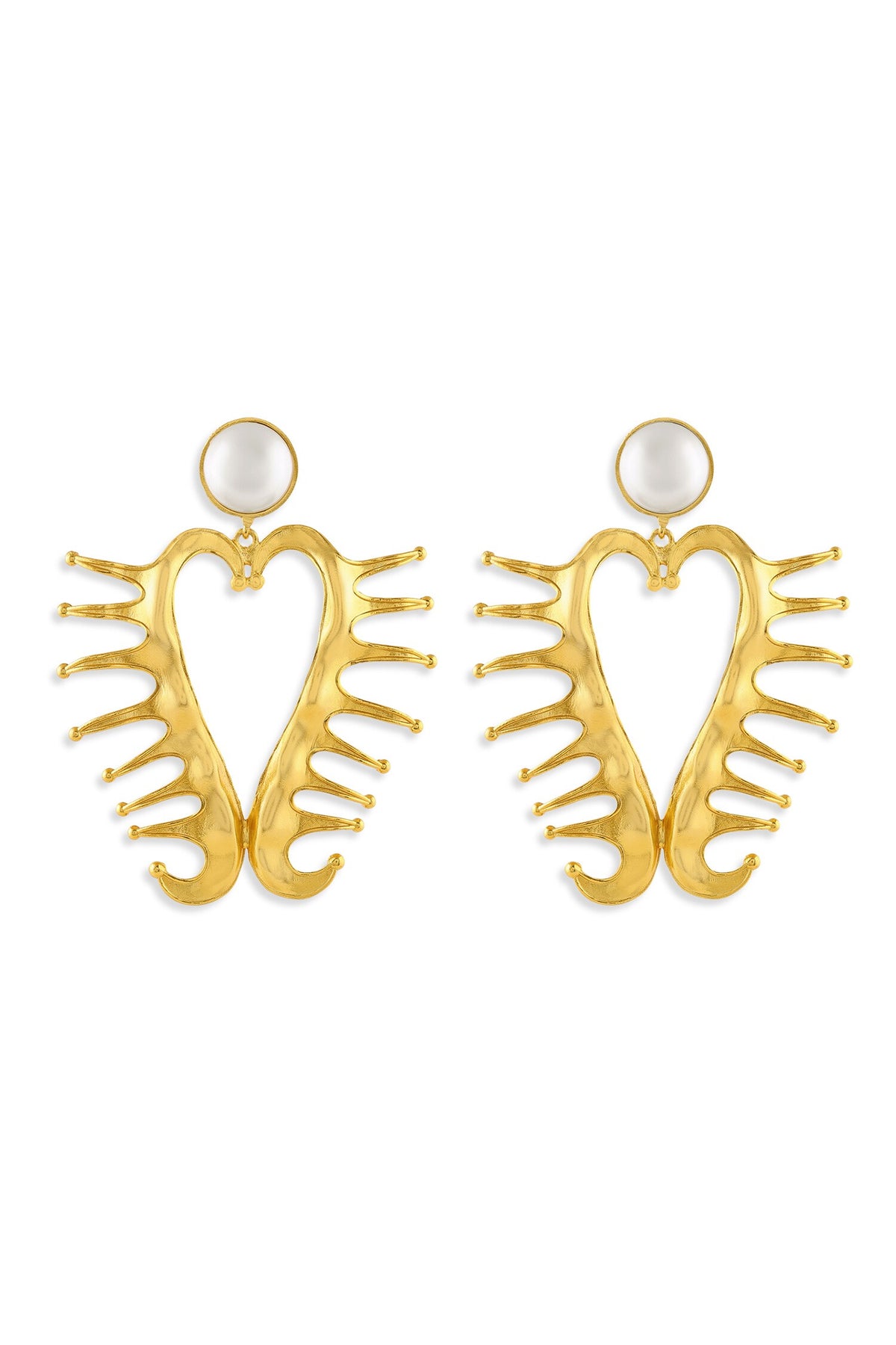 Amour Heart Pearl Earrings 